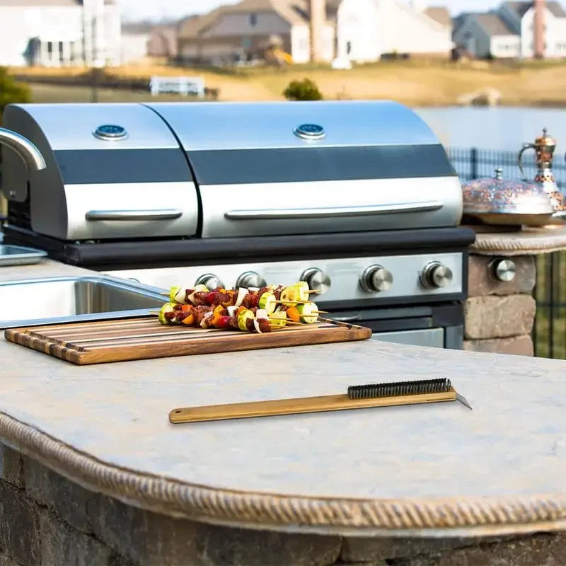 Long Handle Pizza Oven Brush Scraper Grill Cleaning