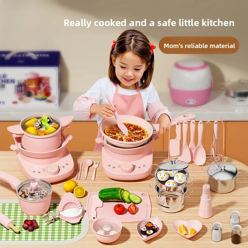 Mini Kitchenette Real Cooking Full Of Cooking Utensils
