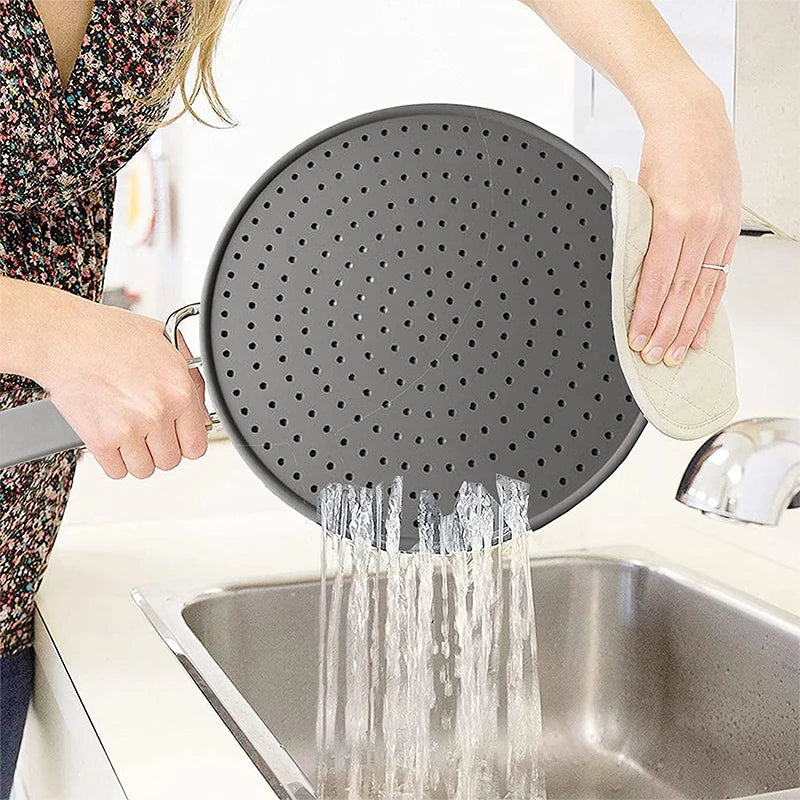 Silicone Splatter Screen Handle Heat-Resisting Oil Splash Guard