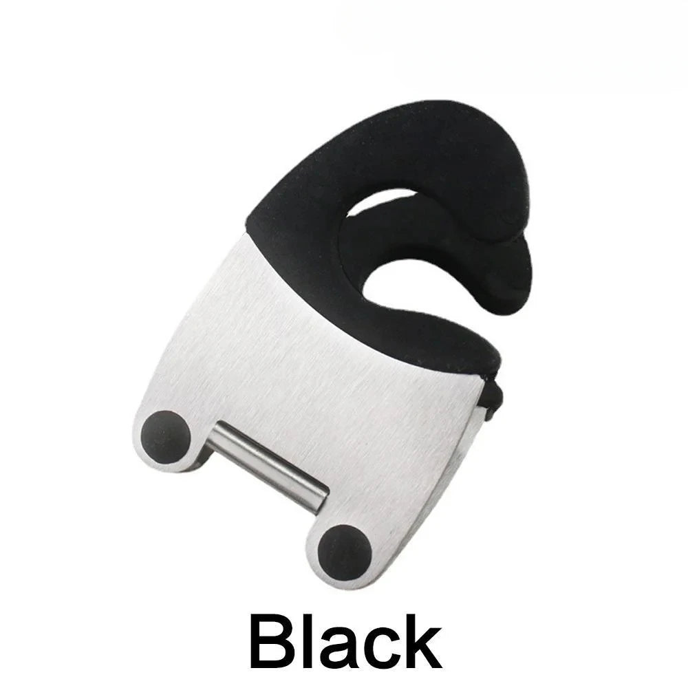 Anti-Scald Silicone Grip Pot Clip Holder Spoon Stainless