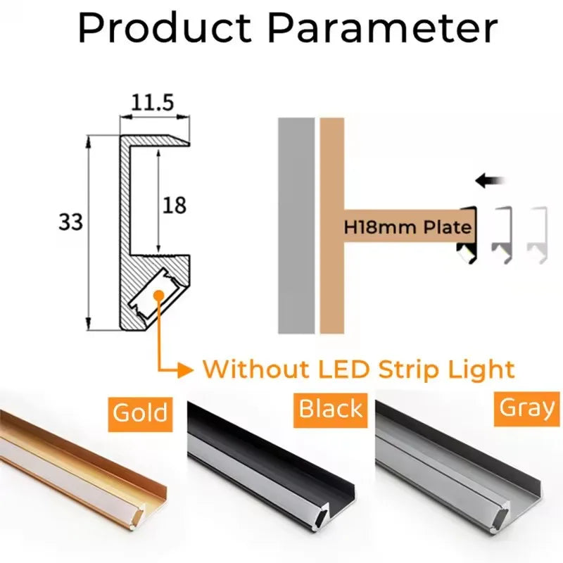 Led Cabinet Shelf Light 45 Lighting Recessed Aluminum