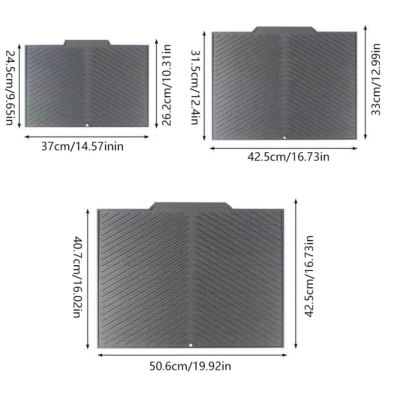 Dish Drying Mat-Silicone Drying Pad Counter Non-Slip Drain