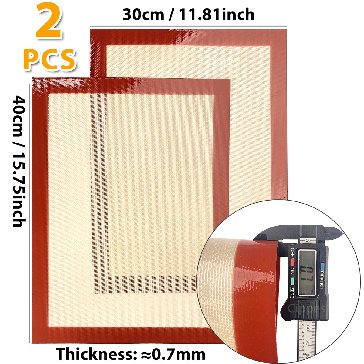 2pcs Silicone Baking Mats Oven Reusable Non Stick