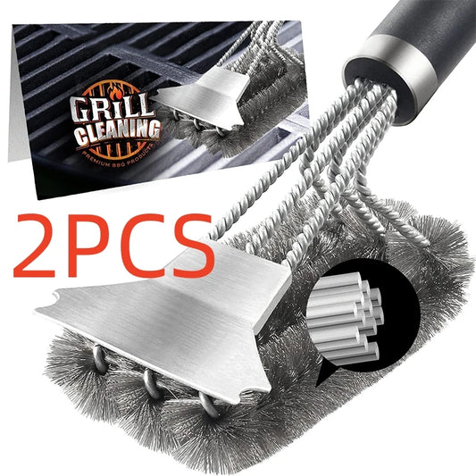 1/2pcs Safe Grill Brush Scraper Deluxe Handle Grill