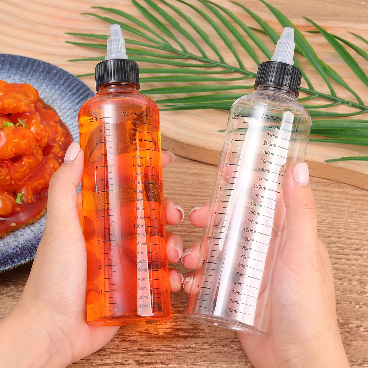 10/1pcs Plastic Squeeze Bottle Reusable Sauce Oil Dispenser