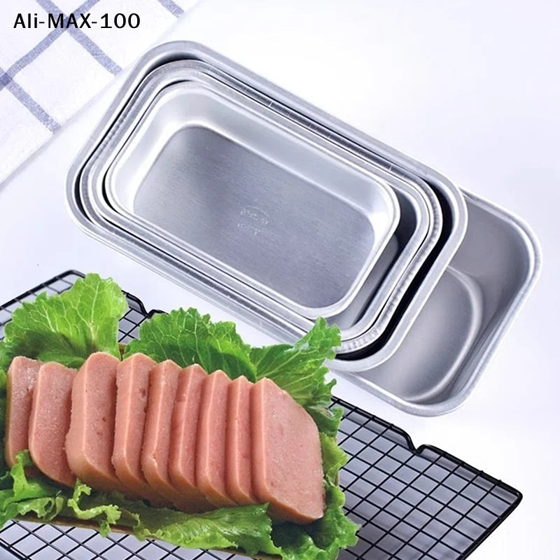 Ays 1pc Rectangular Mold Aluminum Alloy Lunch Meat