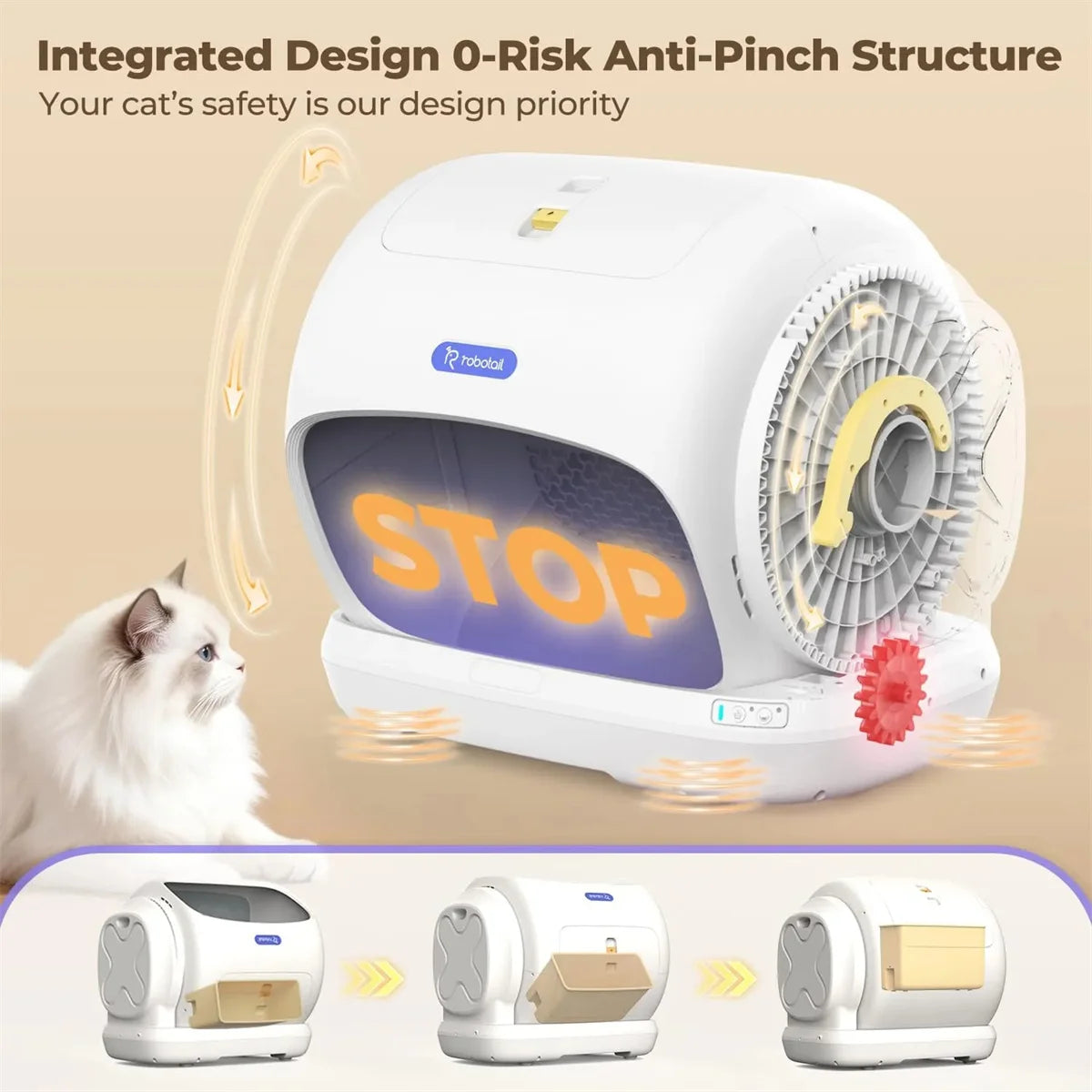 106l Smart Automatic Cat Litter Box Semi-Open Self-Cleaning