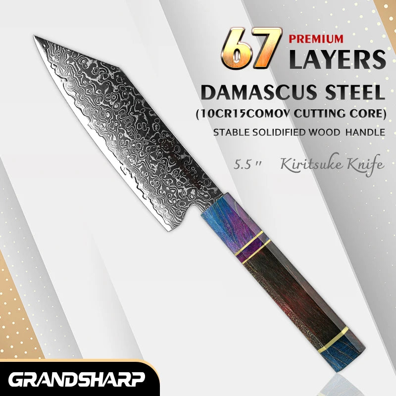 Grandsharp Damascus Knife Inch Kiritsuke Chef Japanese Knife