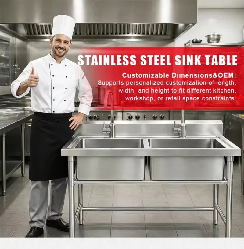 Custom Stainless Steel Prep Table Heavy Duty Work