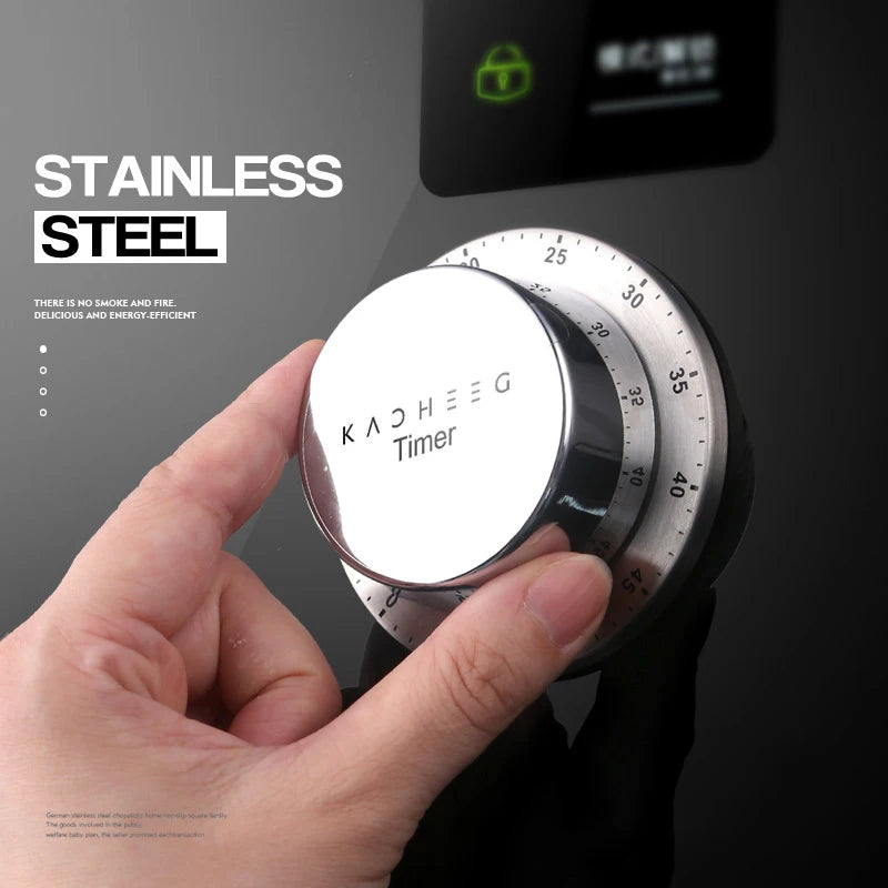 Stainless Steel Timer Magnetic Base Mechanical Cooking Timer