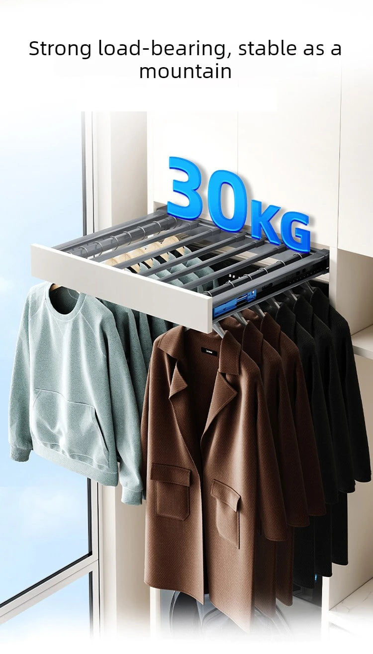 Retractable Pull-Out Clothes Drying Rack Adjustable Rebound