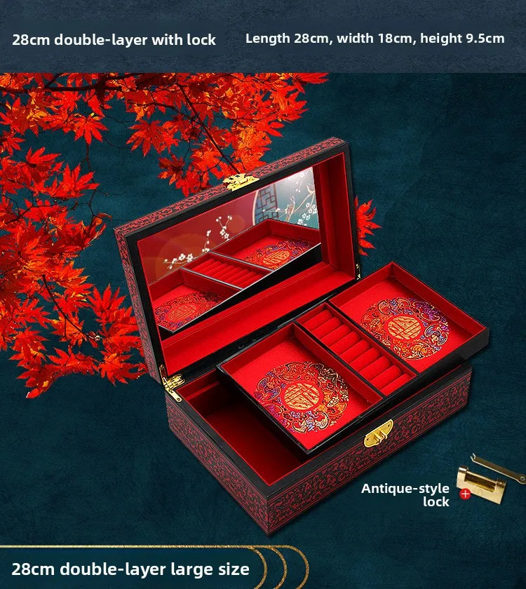 Chinese Style Wooden Lacquer Box Pu Er Tea