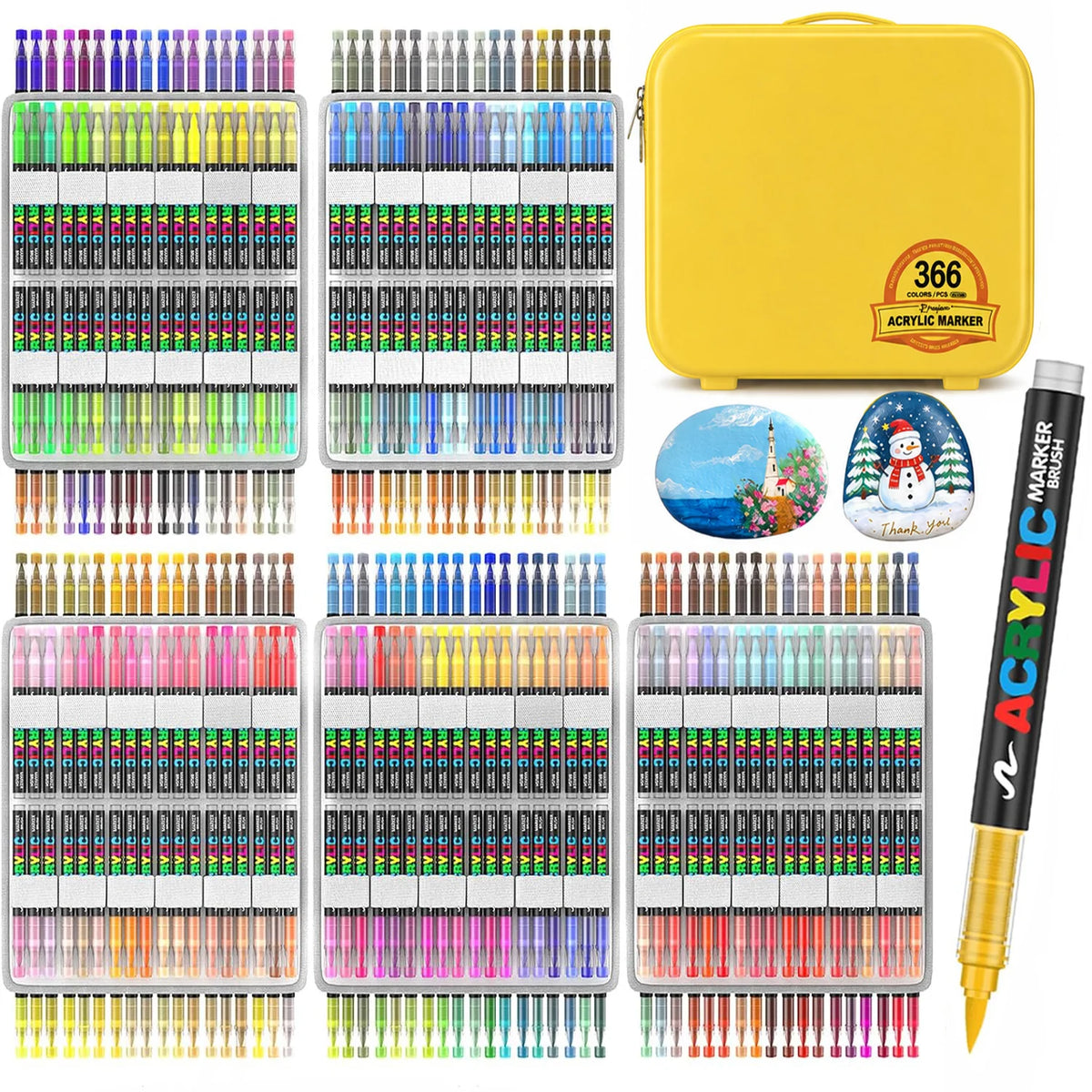 12-418 Colors Acrylic Marker Washable Markers Brush Tip