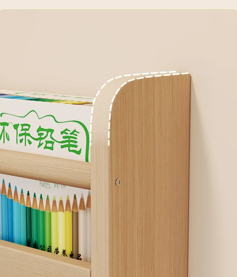 Corner Storage Rack Ultra-Thin Solid Wood Floor-Standing Bookcase