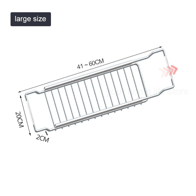 Drain Rack Expandable Over Sink 304 Stainless Steel