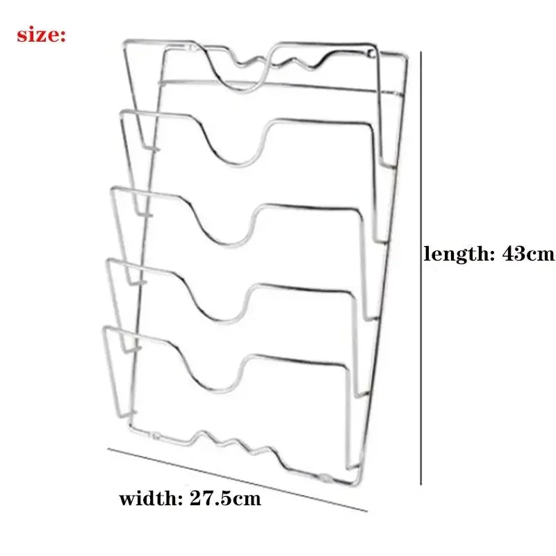 1pcs Stainless Steel Pot Lid Shelf Organizer Pan