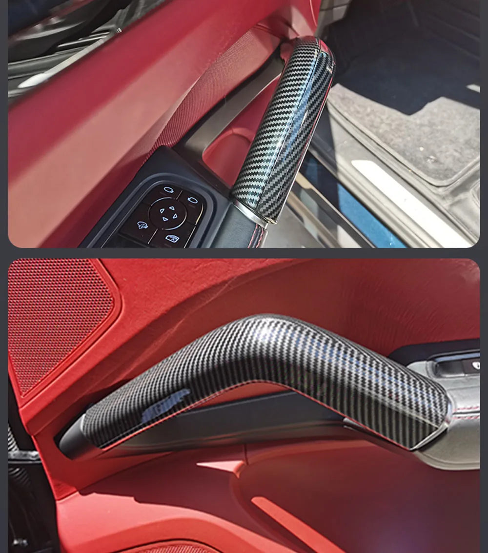 Car Abs Carbon Fiber Interior Door Pull Handle