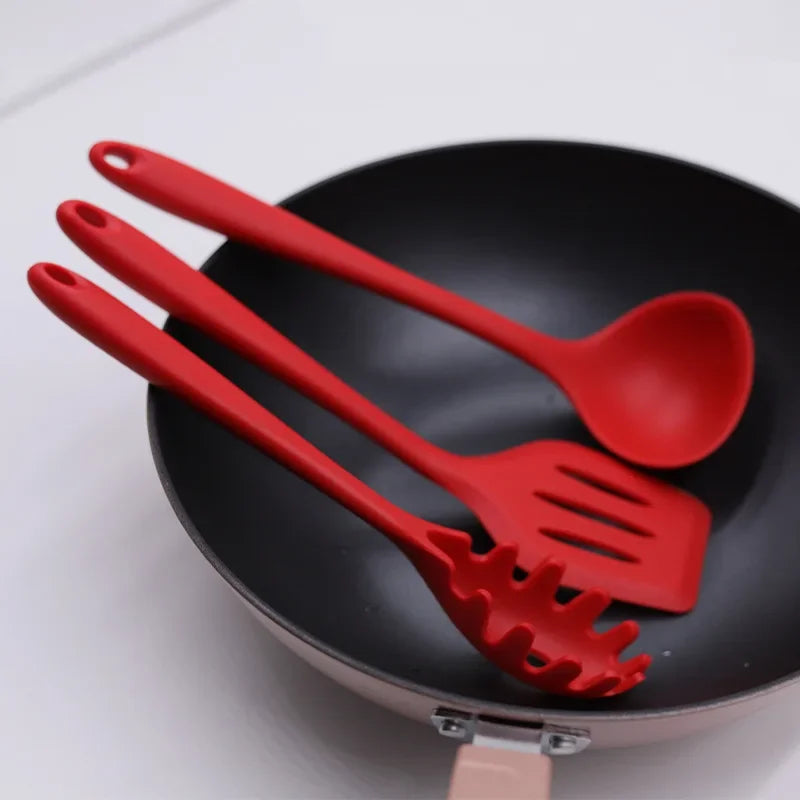 10 Pcs/Set Silicone Utensils Non-Stick Silicone Tong Spoon