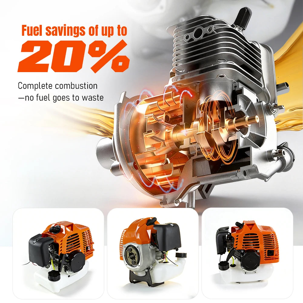 Stroke Gas Brush Cutter 7500rpm 52cc Grass Trimmer