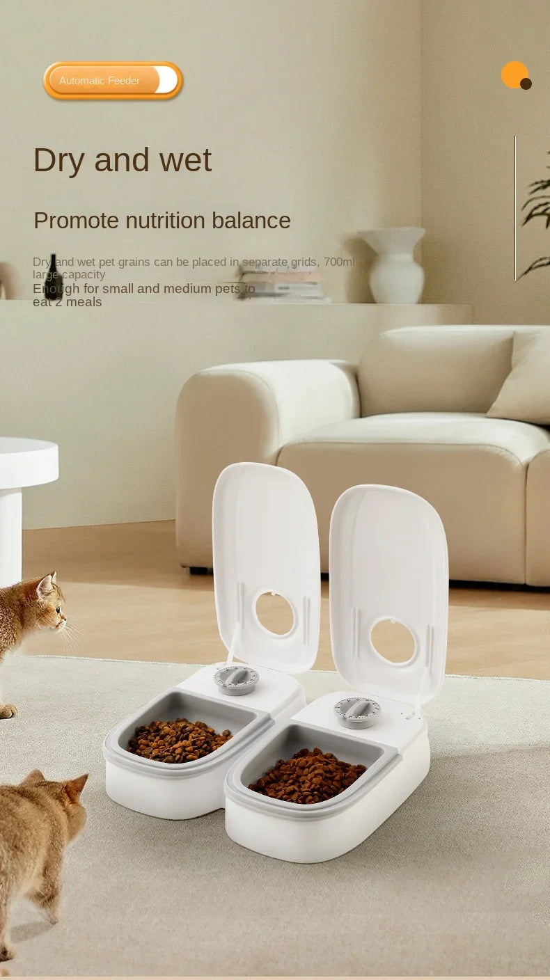 Dog Feeder Cat Automatic Feeding Water Bowl Timer