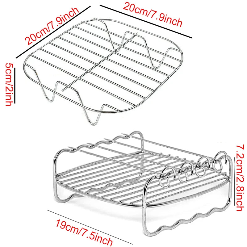 Air Fryer Baking Rack Metal Square/Round/Rectangle Oven Grill