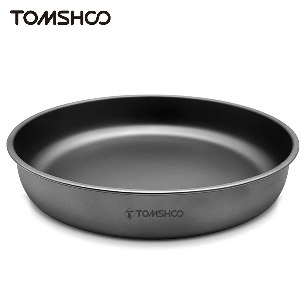 Tomshoo 1000/1500ml Lightweight Titanium Frying Pan Dinner Fruit