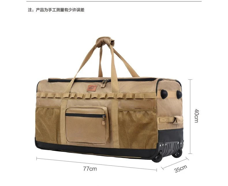 130l Wheeled Duffel Bag Waterproof Rolling Storage Bag