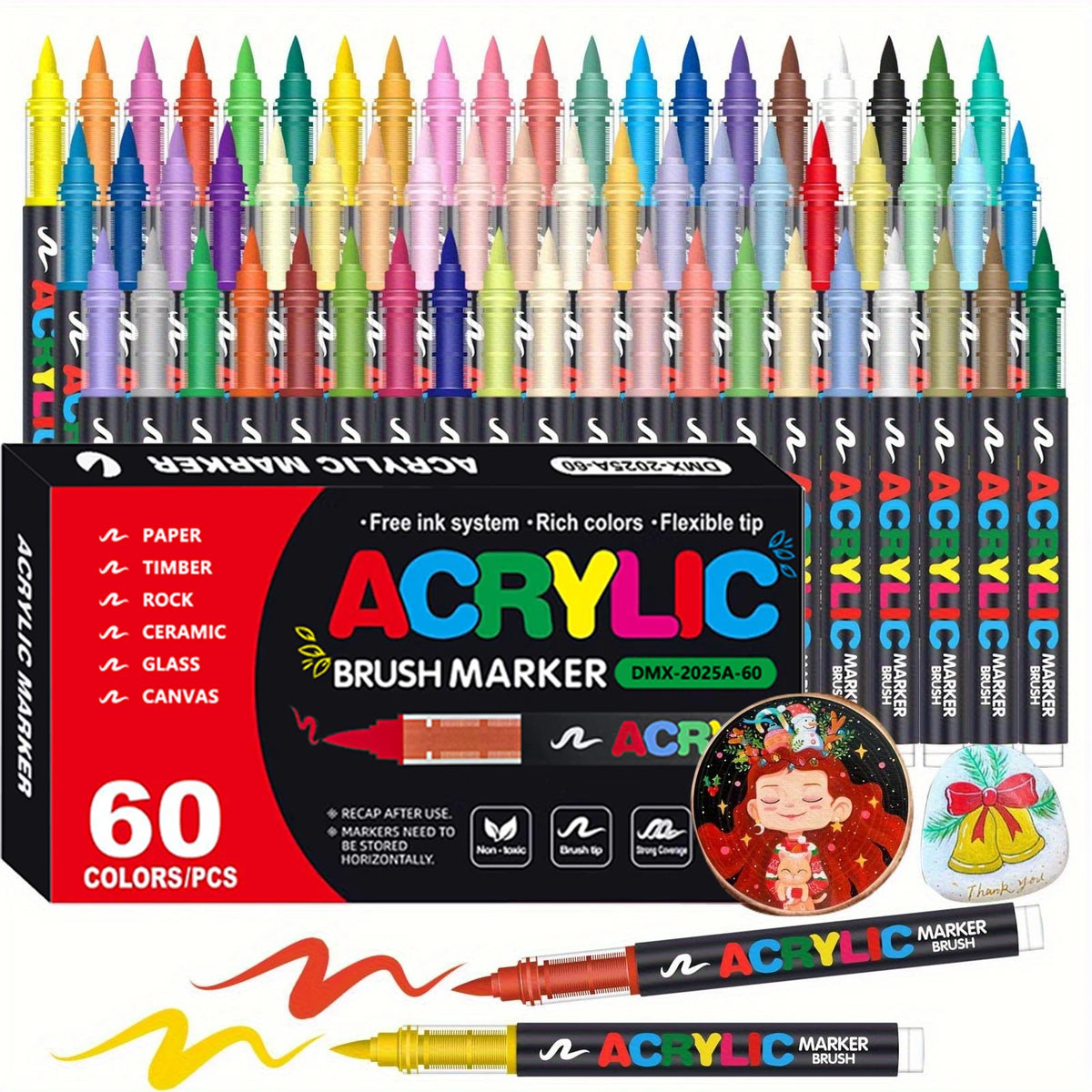 12-366 Colors Acrylic Painting Marker Waterproof Acrylic Brush