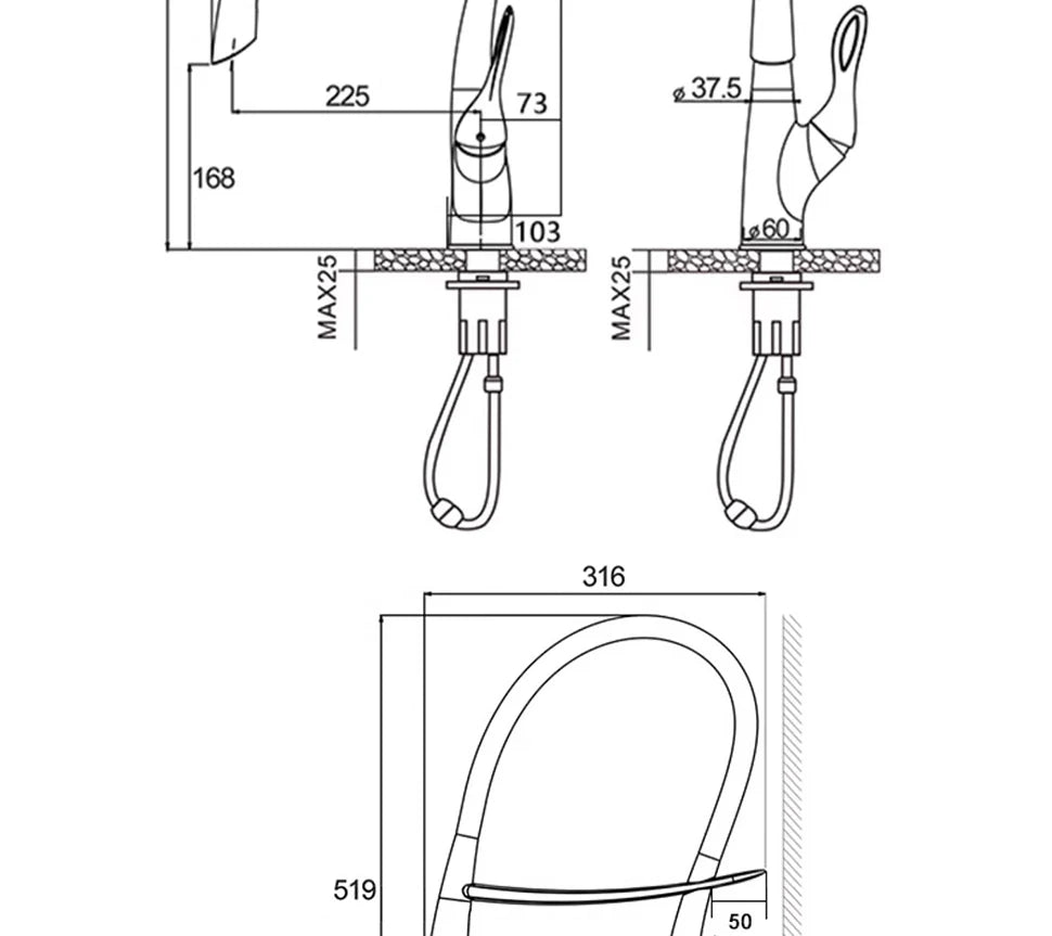Pull Out Sensor Faucet Handle Digital Display Pull