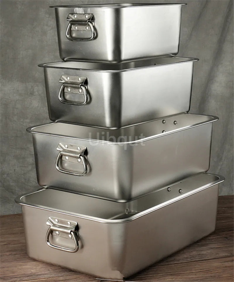 304 Stainless Steel Plate Metal Tray Handle Square