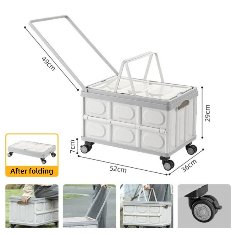 Foldable Camping Chopping Board Table Trolley Wheels Outdoor