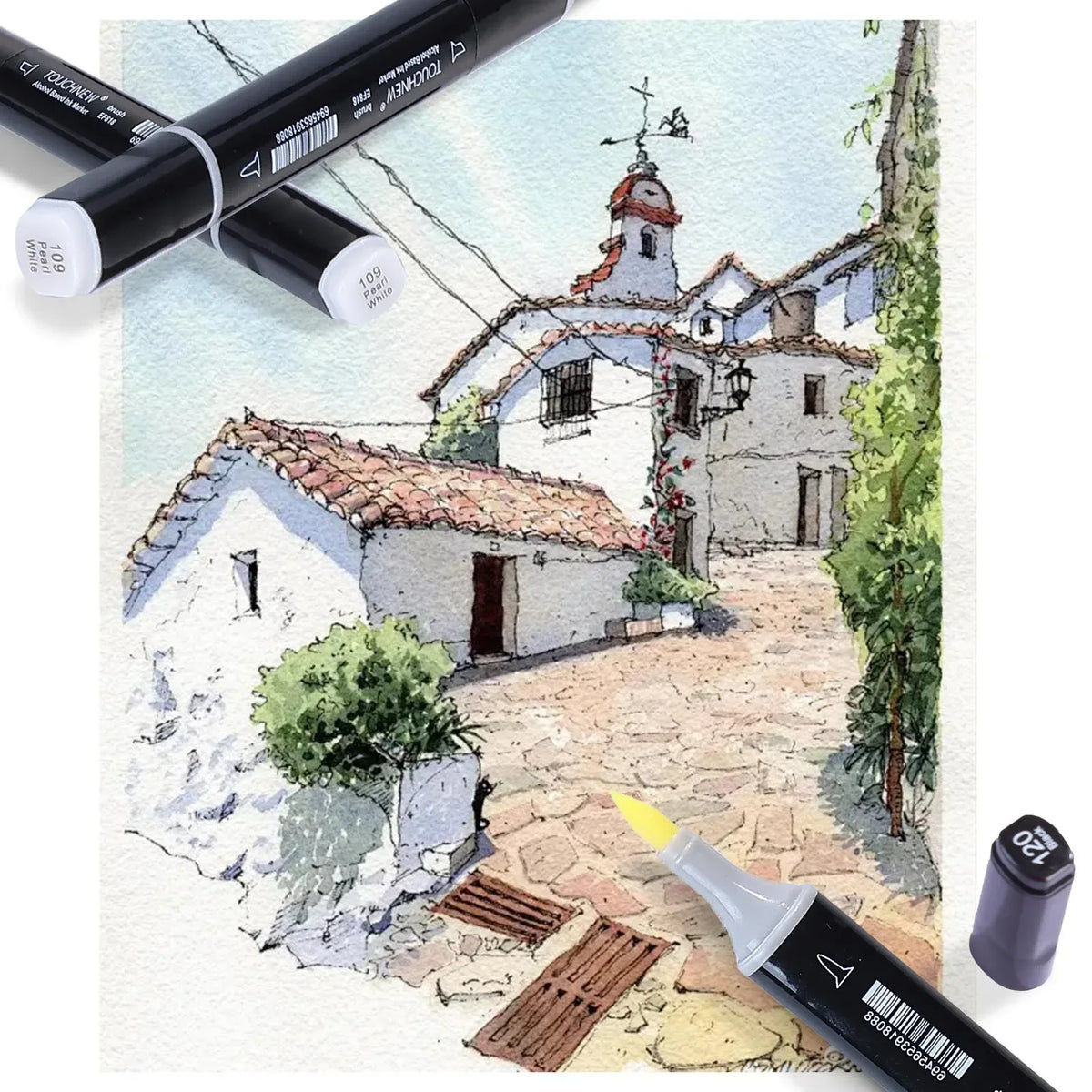 Touchnew Alcohol Markers Soft Brush Tip Brush Markers