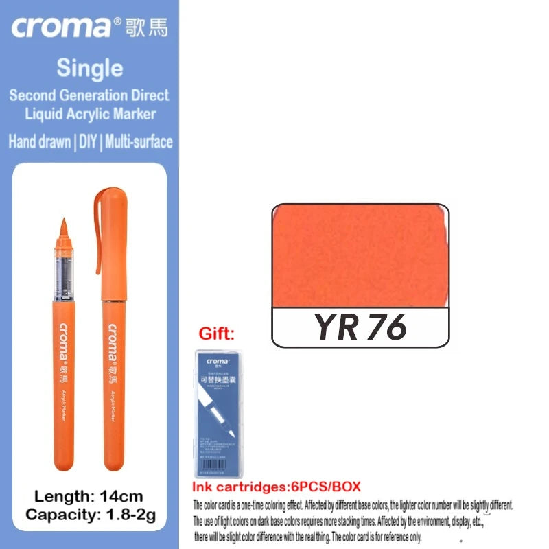 Croma 160/1 Colors Refillable Direct Liquid Acrylic Marker