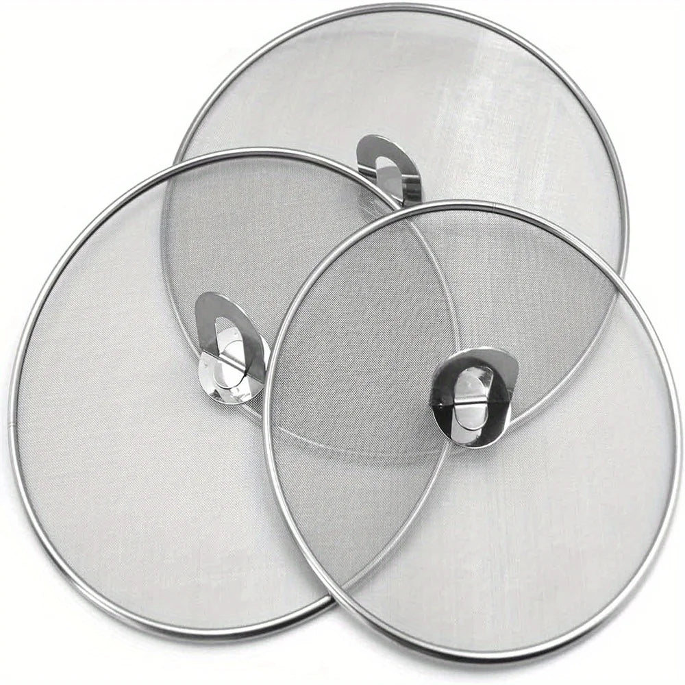 3pcs/Pack Splatter Screen Cooking Stainless Steel Grease Guard