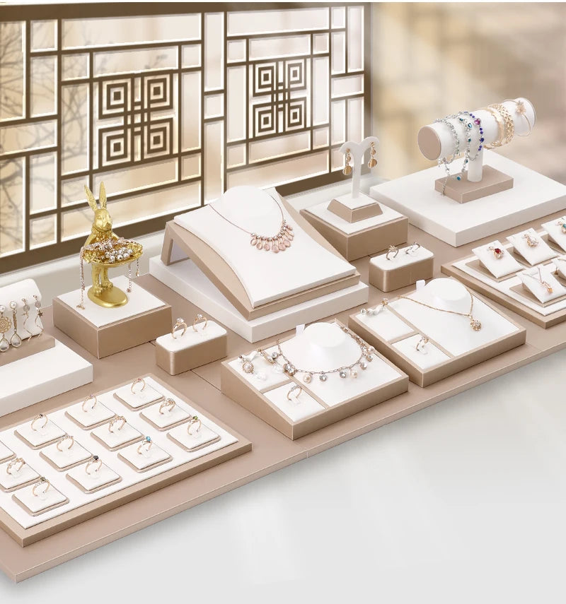 Pu Leather Hand Jewelry Ring Display Pedestal Stand
