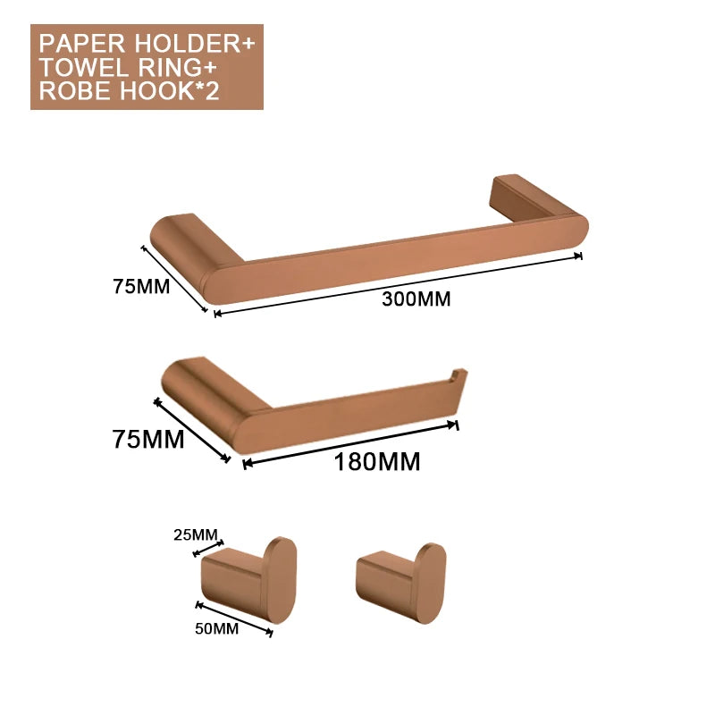 Brushed Rose Gold Storage Rack Towel Bar Tissue
