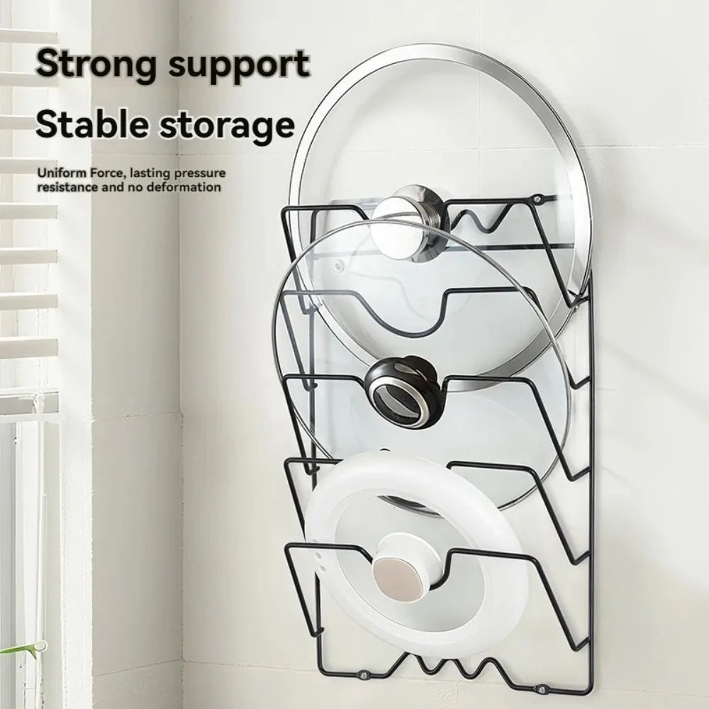 Rust-Free Pot Lid Storage Rack Organizer Rack Wall