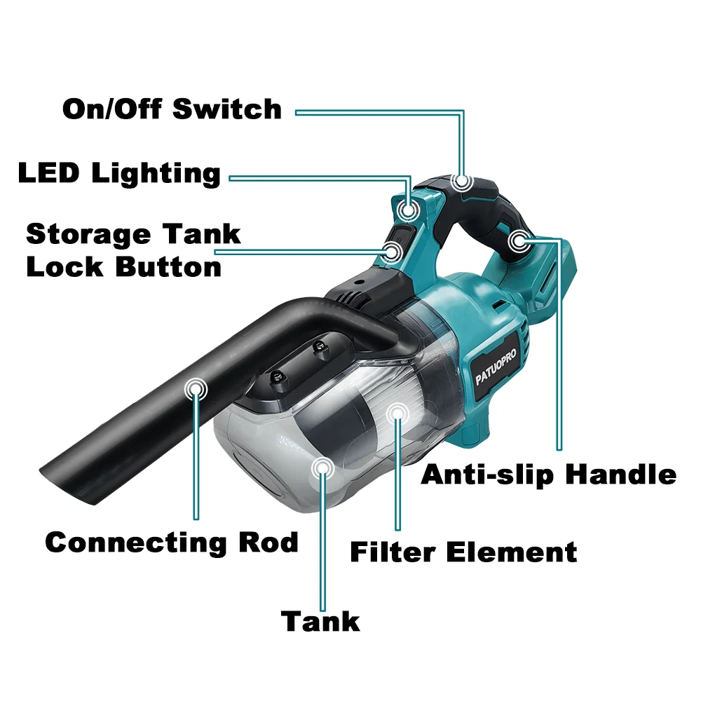 Cordless Handheld Electric Vacuum Cleaner Makita 18v Battery