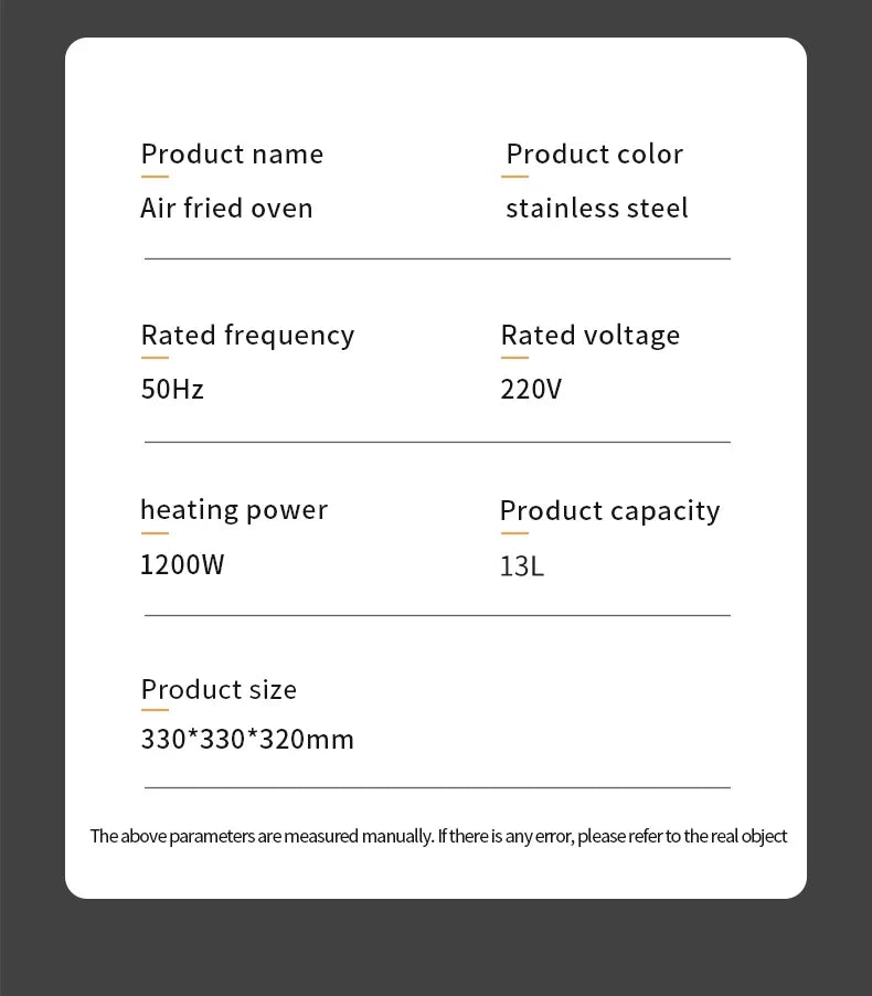 Smart Air Fryer Oven 26l 13l Large Capacity