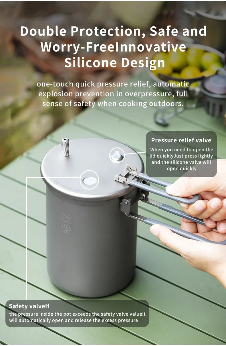 Keith Pure Titanium High-Altitude Mountain Pressure Cooker 8l