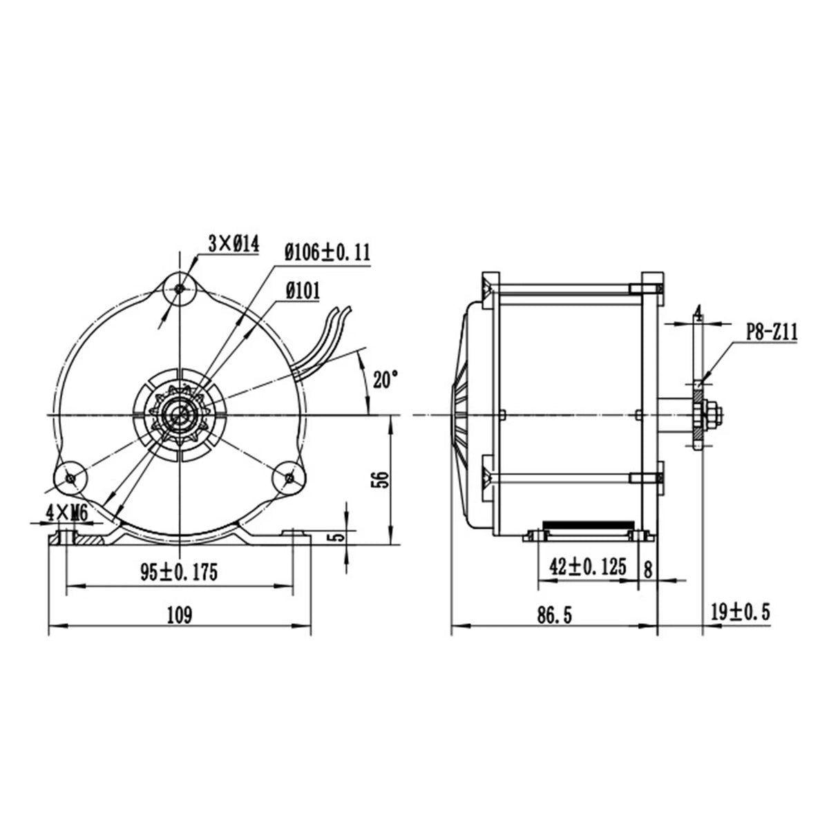 500w Gear Reducer Motor Dc Electric Bicycle Motor