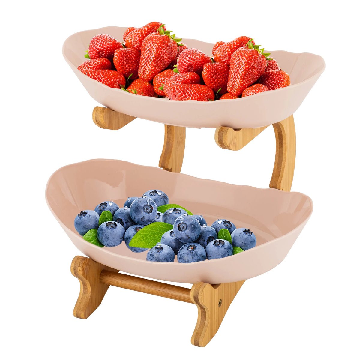 Tier Beige Fruit Bowl Fruit Basket Stand Fruit