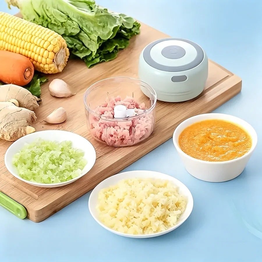 Electric Food Chopper Mini Garlic Masher Crusher Usb