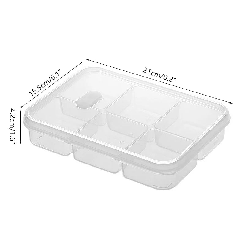 Refrigerator Storage Box 4/6 Grid Food Vegetable Fruit