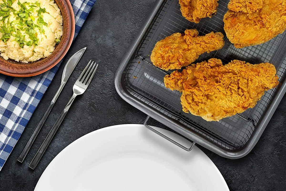 Baking Tray Oil Frying Baking Pan Non-Stick Chips