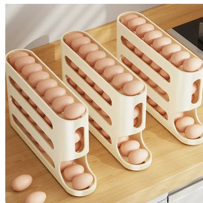 2-3 Tier Rolling Egg Storage Container Refrigerator Holds