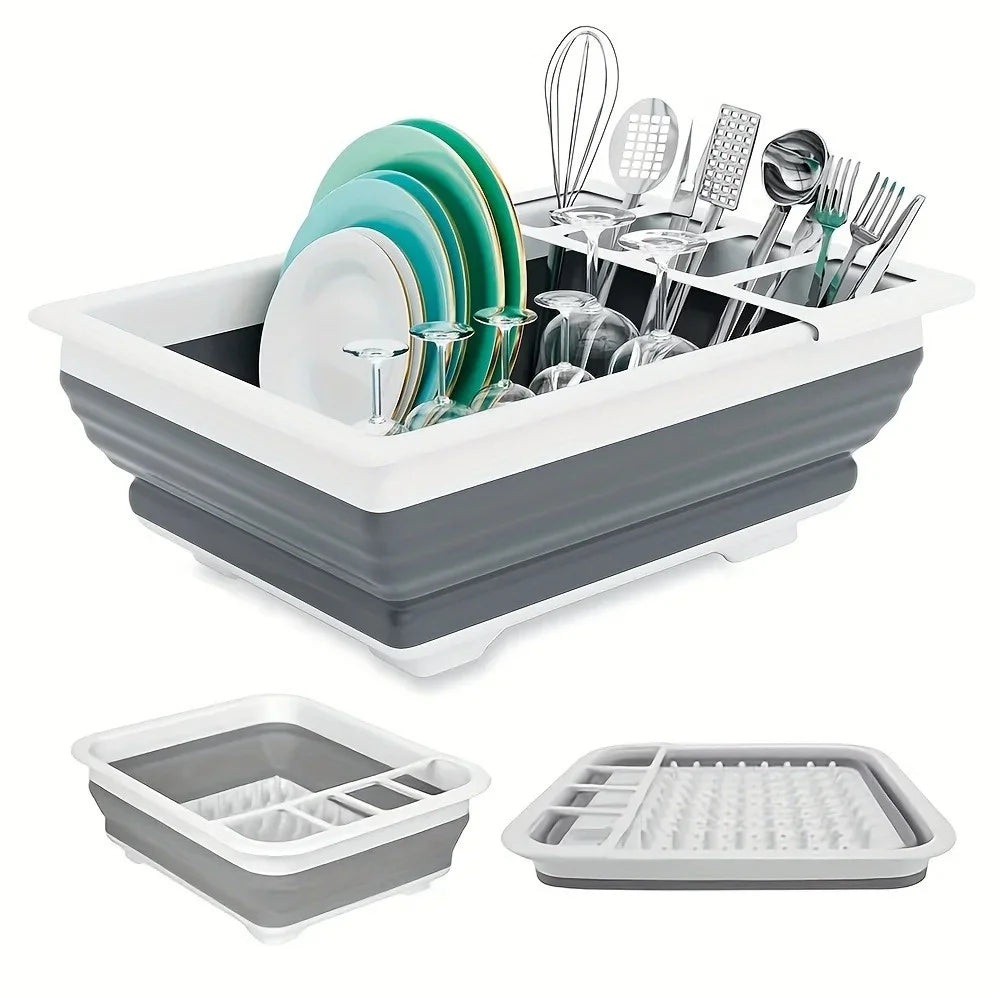 Collapsible Dish Drying Rack Utensil Holder Rv Camping