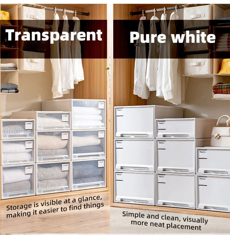Stacking Storage Drawer Boxes Large Capacity Wardrobe Drawer
