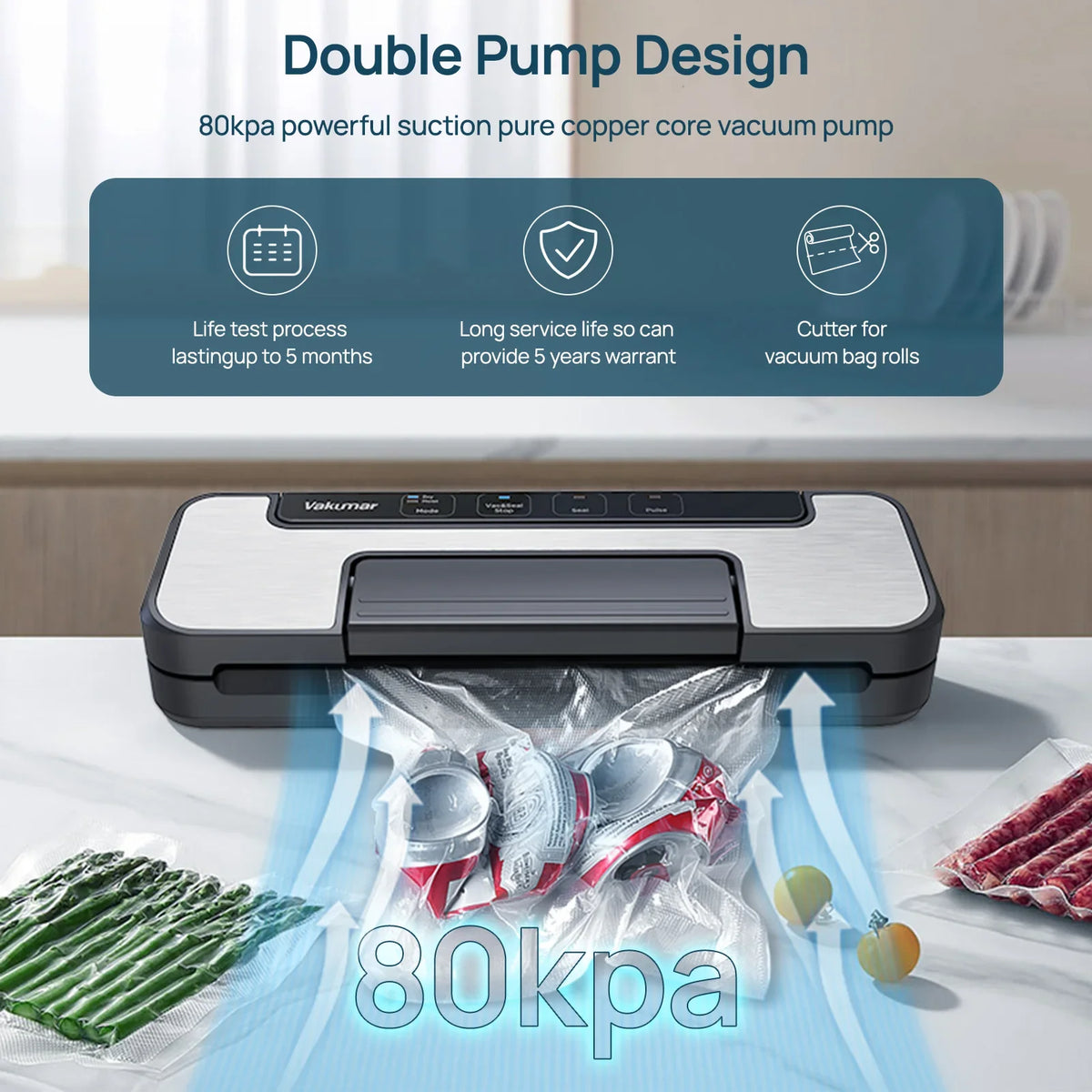 Vakumar Vh1506 Vacuum Sealer Machine Sous Vide Handle