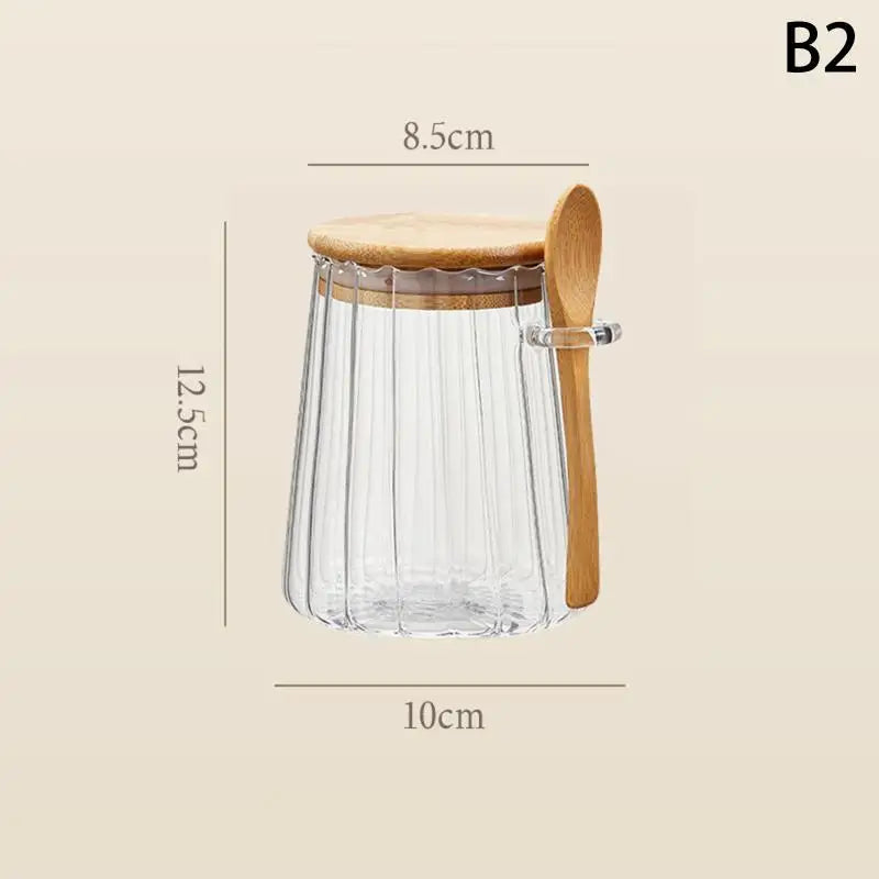 Airtight Food Containers Storage Pots Glass Jar Lid